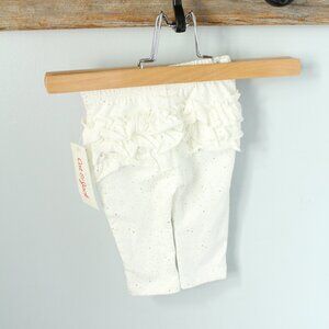 🍁4/$20 Cat & Jack 0-3M Cream/Gold Foil Leggings Brand New